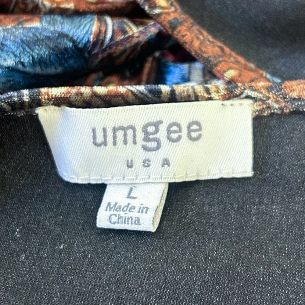 Umgee Floral Burnout Velvet Cape Poncho Kimono Wrap Cobalt Blue Fringe Large